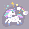 Vector clipart: Cute unicorn with rainbow
