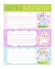 Memo pages with cute unicorns set