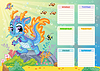 Kids school schedule weekly planner with water