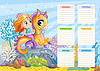 Векторный клипарт: Еженедельный планировщик Royal mermaid kids