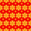 Vector clipart: Seamless pattern abstract flowers on red