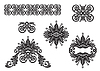Vector clipart: Decorative set of ornament silhouette elements