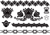 Vector clipart: Decorative set of ornament silhouette floral shapes