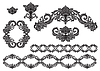 Vector clipart: Decorative set of ornament silhouette elements