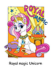 Счастливая королева единорогов и надпись royal unicorn