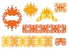 Decorative set of abstract floral ornaments and