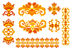Decorative set of abstract floral ornaments