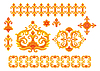 Vector clipart: Decorative set of red and yellow ornaments and