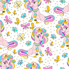 Vector clipart: Seamless unicorns pattern