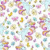 Unicorns and butterflies seamless pattern | Stock Vector Graphics