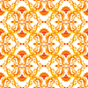 Photo 300 DPI: Yellow and red floral ornament seamless pattern
