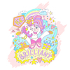 Vector clipart: Cute festive unicorn card