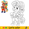 Coloring with color template unicorn pirate