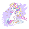 Vector clipart: Cute pony with cloud and stars card