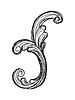 Vector clipart: Vintage hand drawing ornate element of design