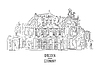Vector clipart: Germany drawn landmark Semper Opera House in Dresden