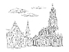 Vector clipart: Germany landmark Theaterplatz in Dresden