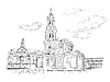 Vector clipart: Germany landmark Theatre Square in Dresden