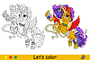 Halloween coloring cute Egypt unicorn