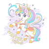 Vector clipart: Cute Cartoon Christmas Unicorn and lettering