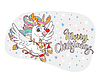 Christmas flying Unicorn and lettering merry
