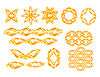 Decorative abstract floral ornament elements set