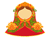 Russian doll front view template headscarf