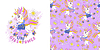 Cute unicorn on roller skates and seamless pattern