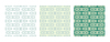 Set of seamless patterns in retro style green