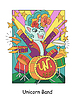 Cool rock music unicorn playing drums kids
