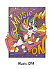 Cool rock music unicorn sings kids color