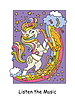 Cute unicorn playing saxophone kids coloring