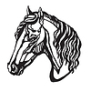 Vector clipart: Horse head in profile template