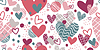 Vector clipart: Seamless pattern with abstract hearts