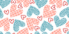 Vector clipart: Seamless pattern with abstract hearts endless