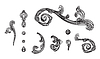 Set of baroque vintage element with flourish motif