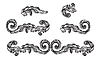 Set of baroque vintage element with flourish motif