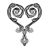 Vector clipart: Filigree design element vintage hand drawing