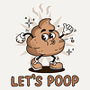 Retro cartoon character poo