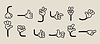 Set of retro characters hands set