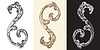 Vector clipart: Set of hand drawing baroque design element set
