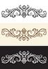 Vector clipart: Set of hand drawing sketch baroque design element