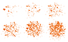 Vector clipart: Set of abstract grunge design elements colored
