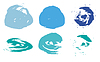 Vector clipart: Set of abstract grunge design elements colored