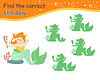 Vector clipart: Kids game find correct shadow mermaid