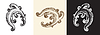 Vector clipart: Set damask hand drawing design element