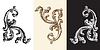 Vector clipart: Set damask hand drawing element