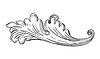 Vector clipart: Decorative curved twisted leaf ornate design element