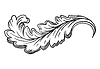 Vector clipart: Decorative curved twisted leaf ornate design element