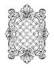 Vector clipart: Floral lattice hand drawing scroll design element